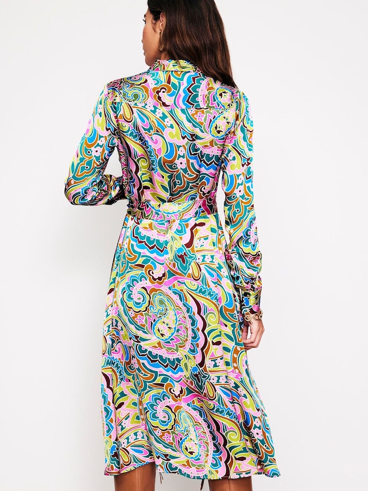 Boden Green Kate Satin Shirt Dress - Image 2 of 5