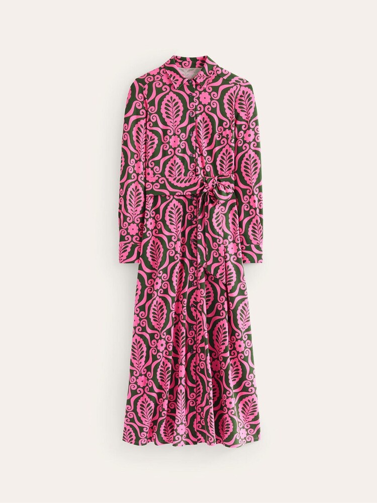 Boden Pink Marcia Jersey Midi Shirt Dress - Image 4 of 4