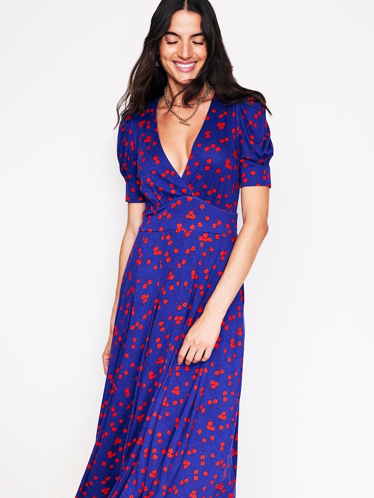Boden Blue Kristen Pleated Jersey Dress - Image 2 of 5