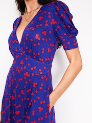 Boden Blue Kristen Pleated Jersey Dress - Image 3 of 5