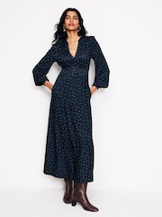 Boden Blue Dark Ivy Smocked Midi Dress - Image 1 of 5