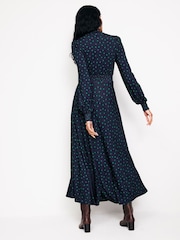 Boden Blue Dark Ivy Smocked Midi Dress - Image 2 of 5