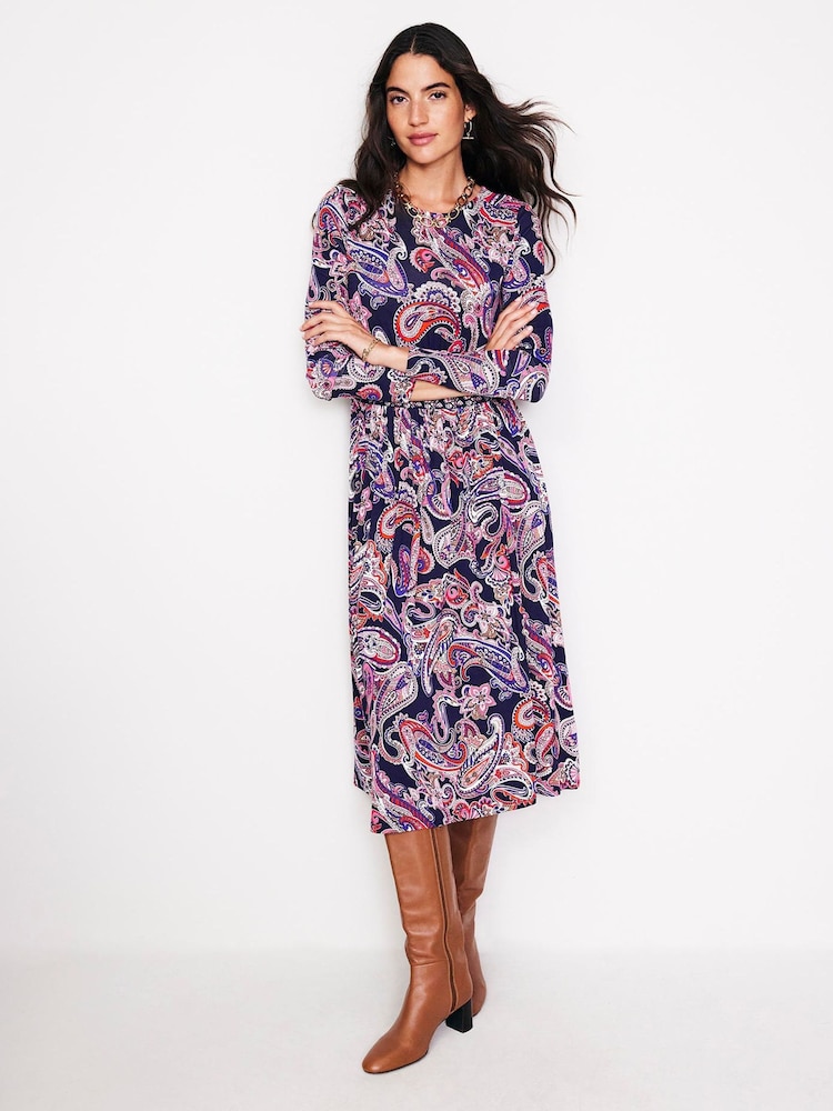 Boden Blue Thea Long Sleeve Jersey Dress - Image 1 of 5