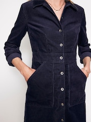 Boden Blue Flora Corduroy Shirt Dress - Image 2 of 5