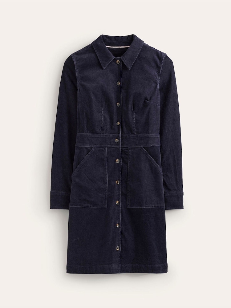 Boden Blue Flora Corduroy Shirt Dress - Image 5 of 5