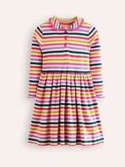 Boden Pink 100% Cotton Collared Rib Twirly Dress - Image 1 of 3