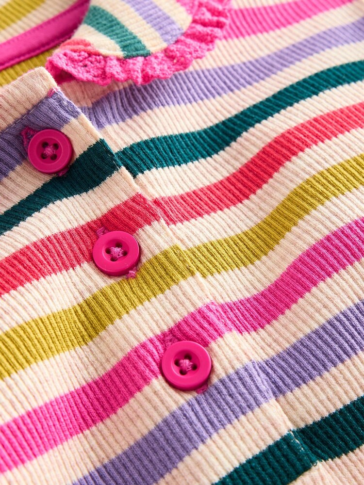 Boden Pink 100% Cotton Collared Rib Twirly Dress - Image 3 of 3 Boden Pink 100% Cotton Collared Rib Twirly Dress - Image 3 of 3