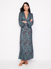 Boden Blue Ivy Smocked Midi Dress - Image 1 of 5