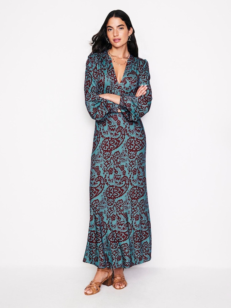Boden Blue Ivy Smocked Midi Dress - Image 1 of 5