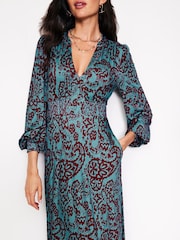 Boden Blue Ivy Smocked Midi Dress - Image 2 of 5