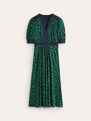 Boden Green Lily Hotched Jersey Midi Dress - Image 5 of 5