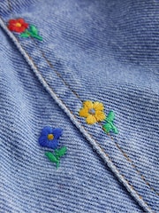 Boden Blue 100% Cotton Embroidered Pull-On Trousers - Image 3 of 3
