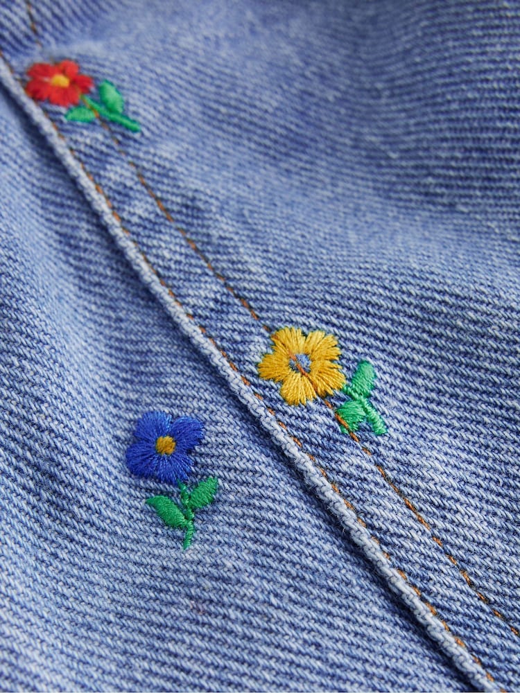 Boden Blue 100% Cotton Embroidered Pull-On Trousers - Image 3 of 3