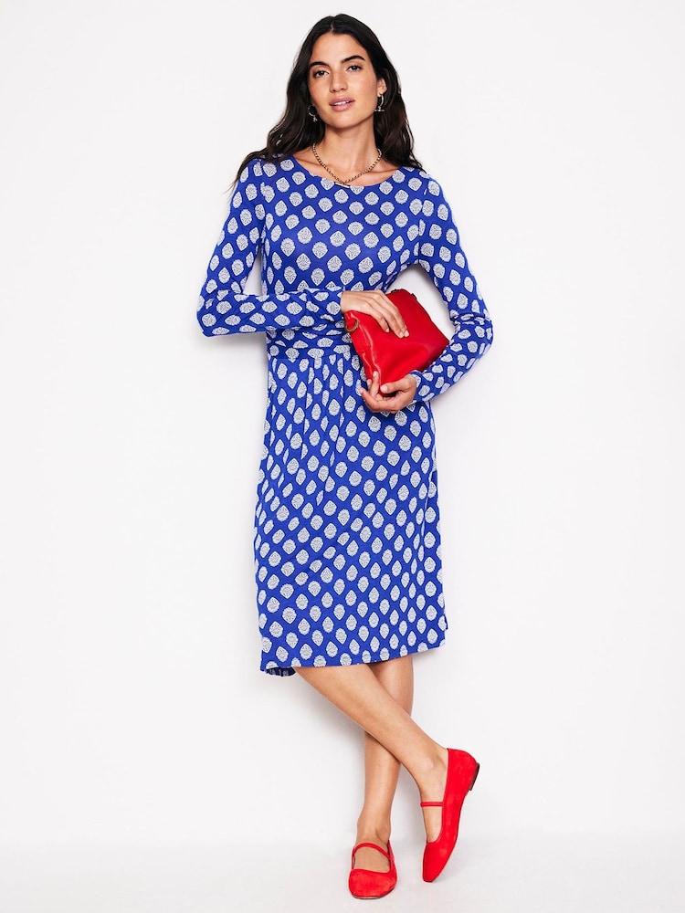 Boden Blue Amelie Long Sleeve Dress - Image 1 of 5 Boden Blue Amelie Long Sleeve Dress - Image 1 of 5