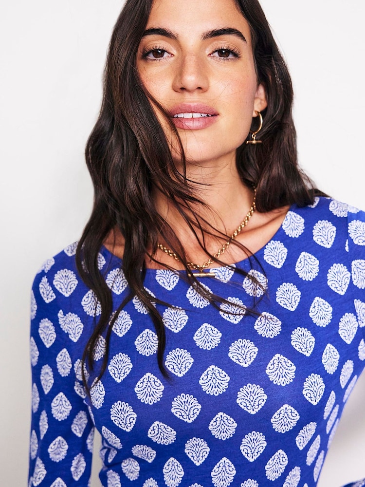 Boden Blue Amelie Long Sleeve Dress - Image 2 of 5 Boden Blue Amelie Long Sleeve Dress - Image 2 of 5