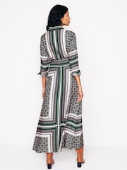 Boden Green Scarf Print Shirt Dress - Image 3 of 5