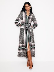 Boden Green Scarf Print Shirt Dress - Image 4 of 5