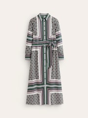 Boden Green Scarf Print Shirt Dress - Image 5 of 5