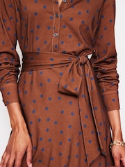 Boden Brown Laura Jersey Midi Shirt Dress - Image 2 of 5