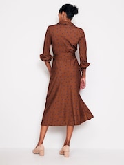 Boden Brown Laura Jersey Midi Shirt Dress - Image 3 of 5
