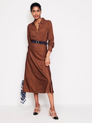 Boden Brown Laura Jersey Midi Shirt Dress - Image 4 of 5