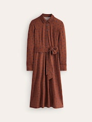 Boden Brown Laura Jersey Midi Shirt Dress - Image 5 of 5