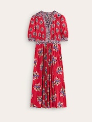 Boden Red Lily Hotched Jersey Midi Dress - Image 5 of 5
