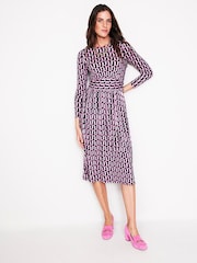 Boden Pink Thea Long Sleeve Jersey Dress - Image 4 of 5