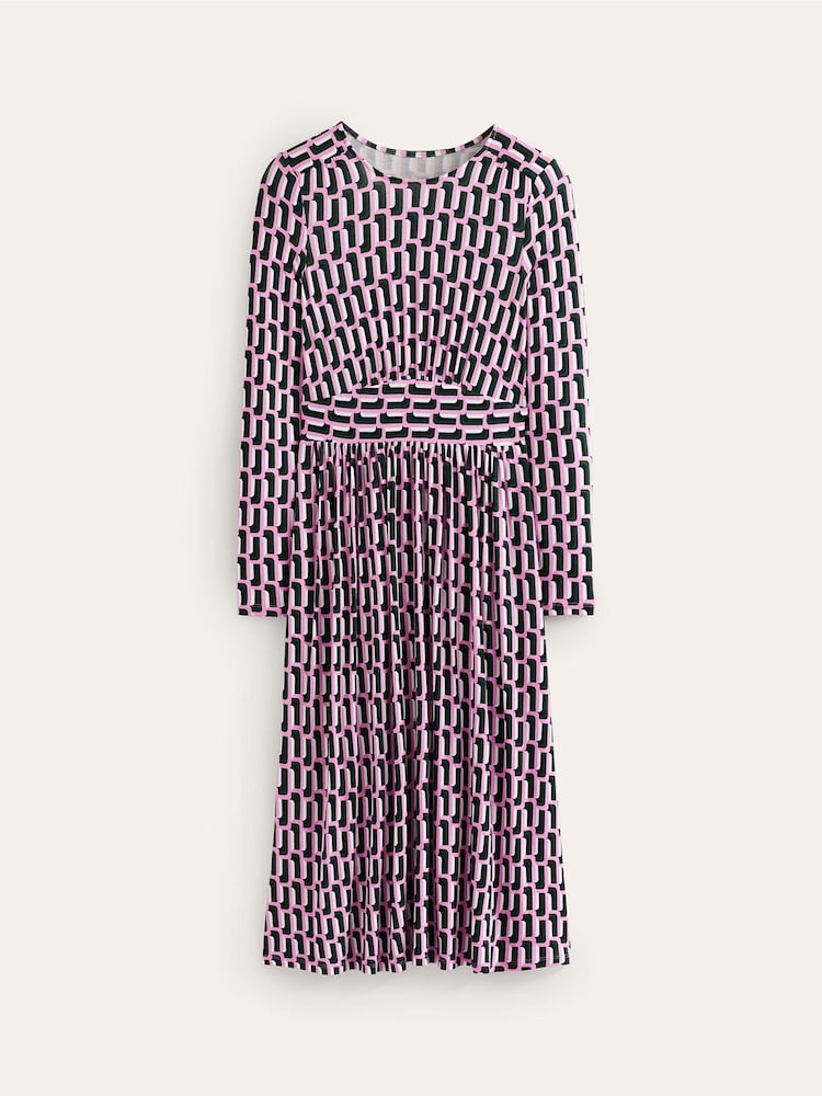 Boden Pink Thea Long Sleeve Jersey Dress - Image 5 of 5