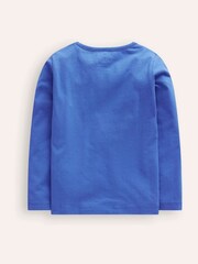 Boden Blue 100% Cotton Space Appliqué Long Sleeve Top - Image 2 of 3