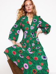 Boden Green Zoe Trim Detail Midi Dress - Image 1 of 5