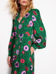 Boden Green Zoe Trim Detail Midi Dress - Image 3 of 5