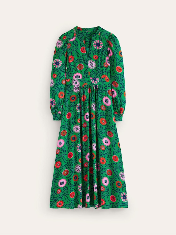 Boden Green Zoe Trim Detail Midi Dress - Image 5 of 5
