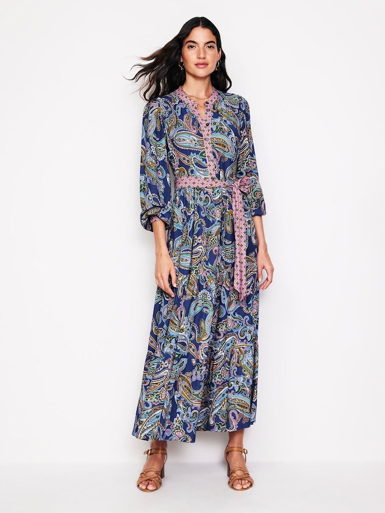 Boden Blue Alba Viscose Maxi Dress - Image 1 of 5