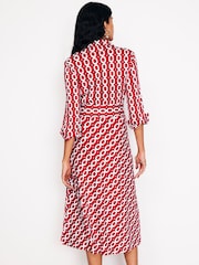 Boden Red Laura Jersey Midi Shirt Dress - Image 3 of 5