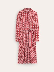 Boden Red Laura Jersey Midi Shirt Dress - Image 5 of 5