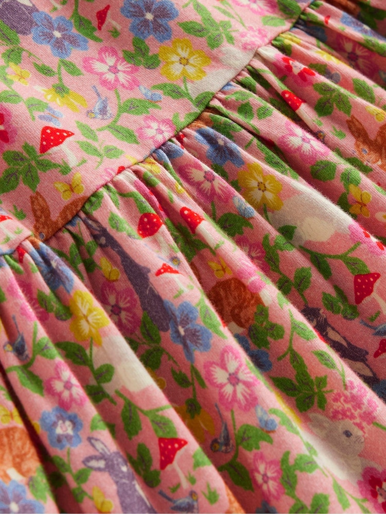 Boden Pink 100% Cotton Long Sleeved Fun Jersey Dress - Image 3 of 3