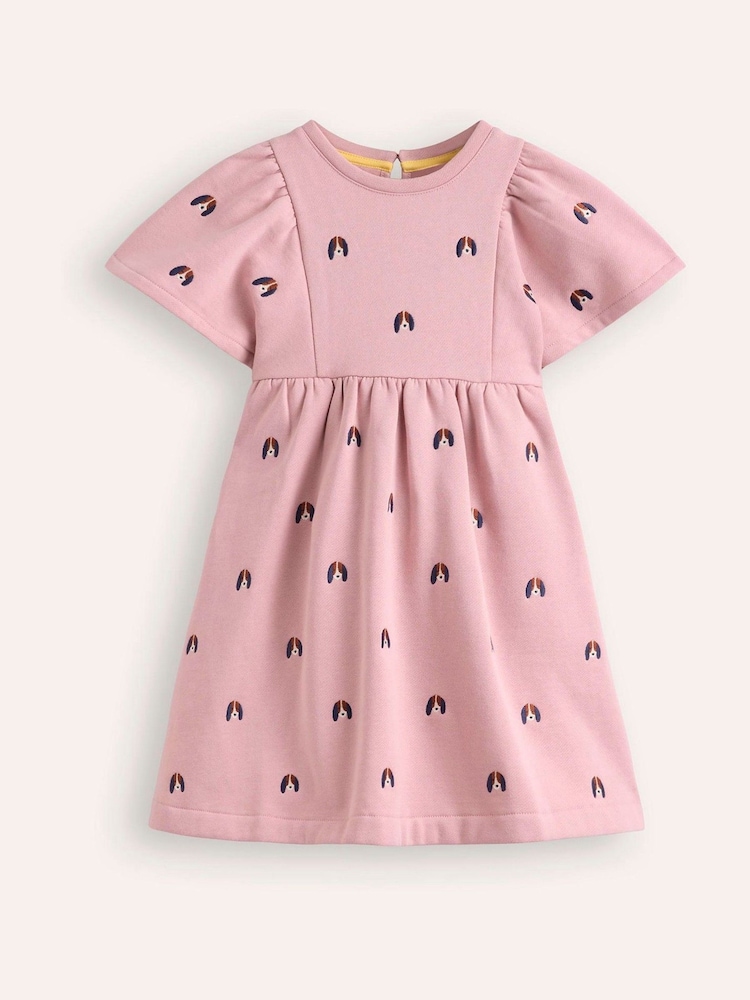 Boden Pink Embroidered Sweatshirt Dress - Image 1 of 3 Boden Pink Embroidered Sweatshirt Dress - Image 1 of 3