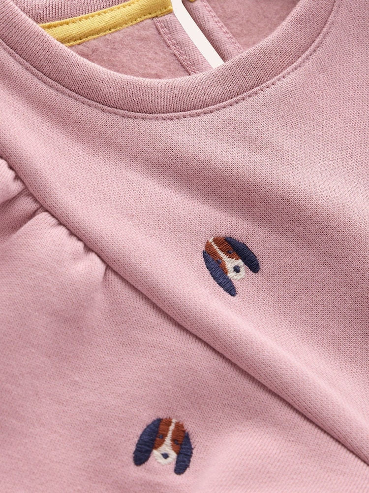 Boden Pink Embroidered Sweatshirt Dress - Image 3 of 3