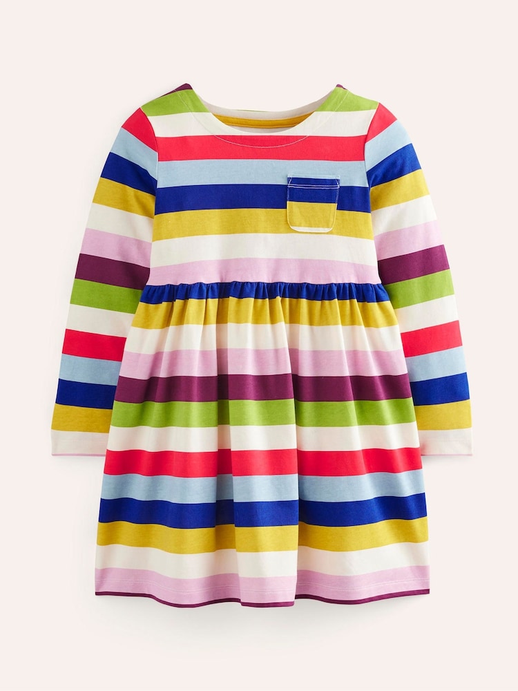 Boden Blue 100% Cotton Long Sleeved Fun Jersey Dress - Image 1 of 3 Boden Blue 100% Cotton Long Sleeved Fun Jersey Dress - Image 1 of 3