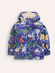 Boden Blue Unicorn Sherpa Lined Anorak - Image 1 of 4