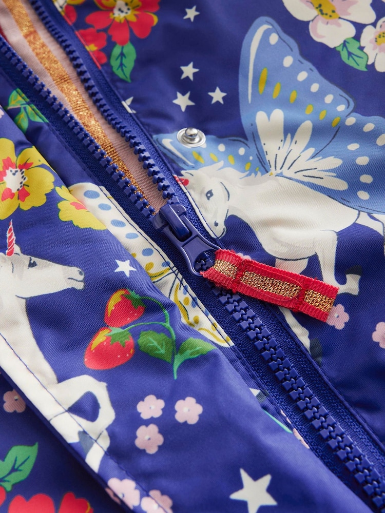 Boden Blue Unicorn Sherpa Lined Anorak - Image 4 of 4