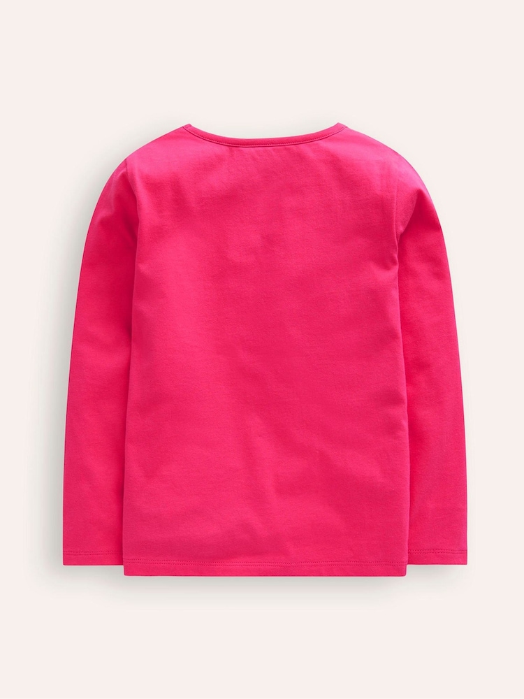 Boden Pink 100% Cotton Appliqué Long Sleeve Top - Image 2 of 3 Boden Pink 100% Cotton Appliqué Long Sleeve Top - Image 2 of 3