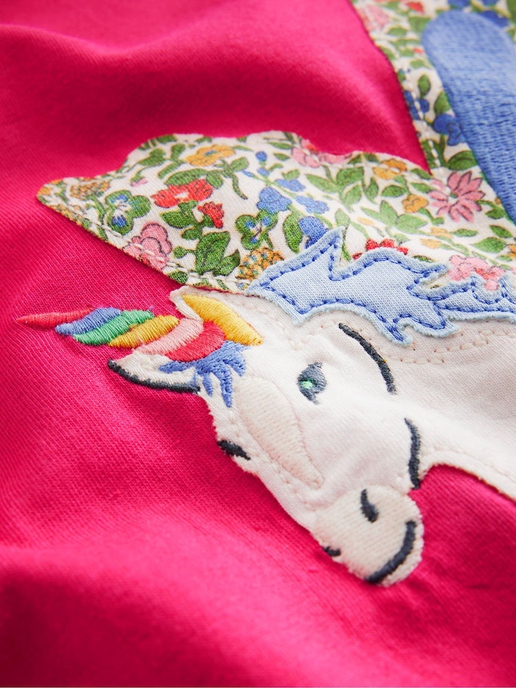 Boden Pink 100% Cotton Appliqué Long Sleeve Top - Image 3 of 3