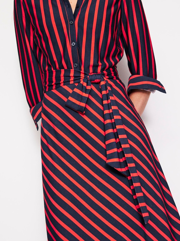 Boden Blue Laura Jersey Midi Shirt Dress - Image 2 of 5