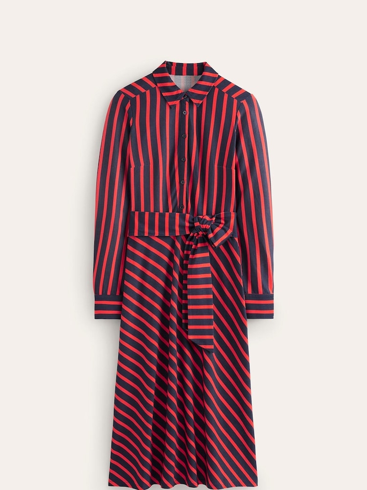 Boden Blue Laura Jersey Midi Shirt Dress - Image 5 of 5