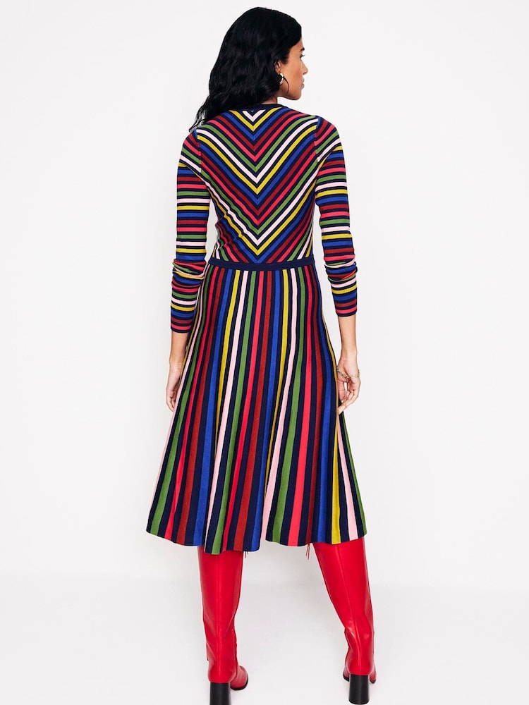 Boden Pink Maria Knitted Midi Dress - Image 2 of 5