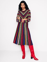 Boden Pink Maria Knitted Midi Dress - Image 3 of 5