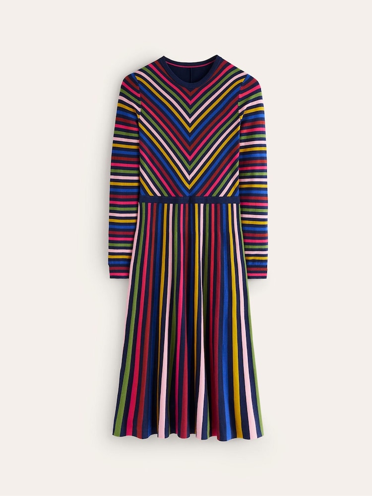 Boden Pink Maria Knitted Midi Dress - Image 4 of 5