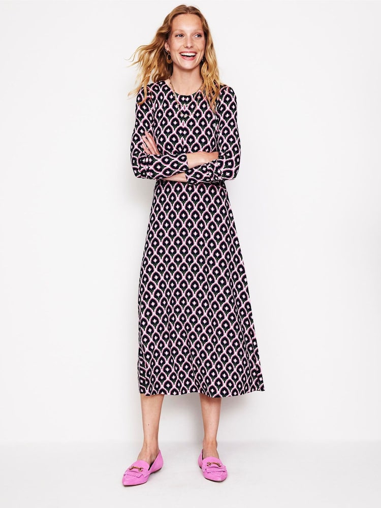 Boden Blue Twisted Waist Jersey Dress - Image 1 of 5